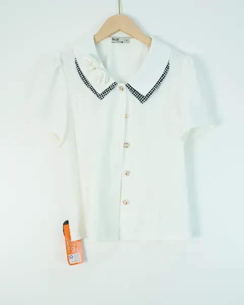 Áo sơ mi kiểu cổ bẻ phối kẻ 07 trắng XL D.Hiệp