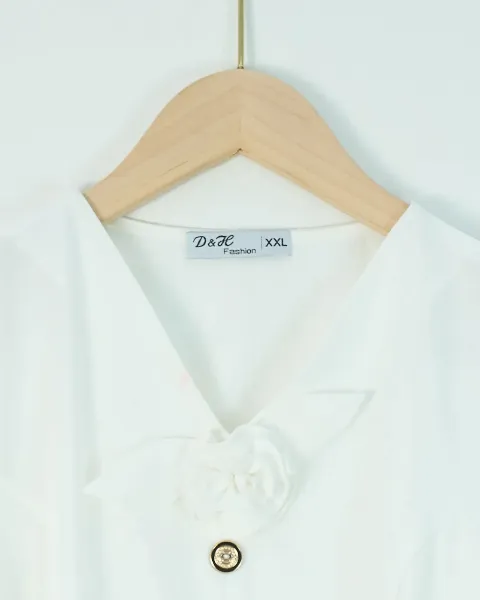 Áo sơ mi kiểu pelum hoa ngực 13 trắng XL D.Hiệp