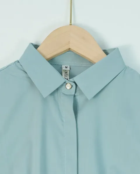 Áo sơ mi cộc tay nữ công sở 8192 xanh than XL H43.2026.1