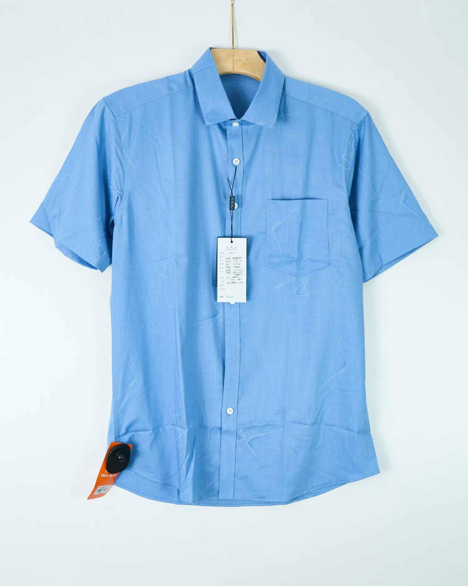Áo sơ mi cộc 3506 xanh size L . AL19
