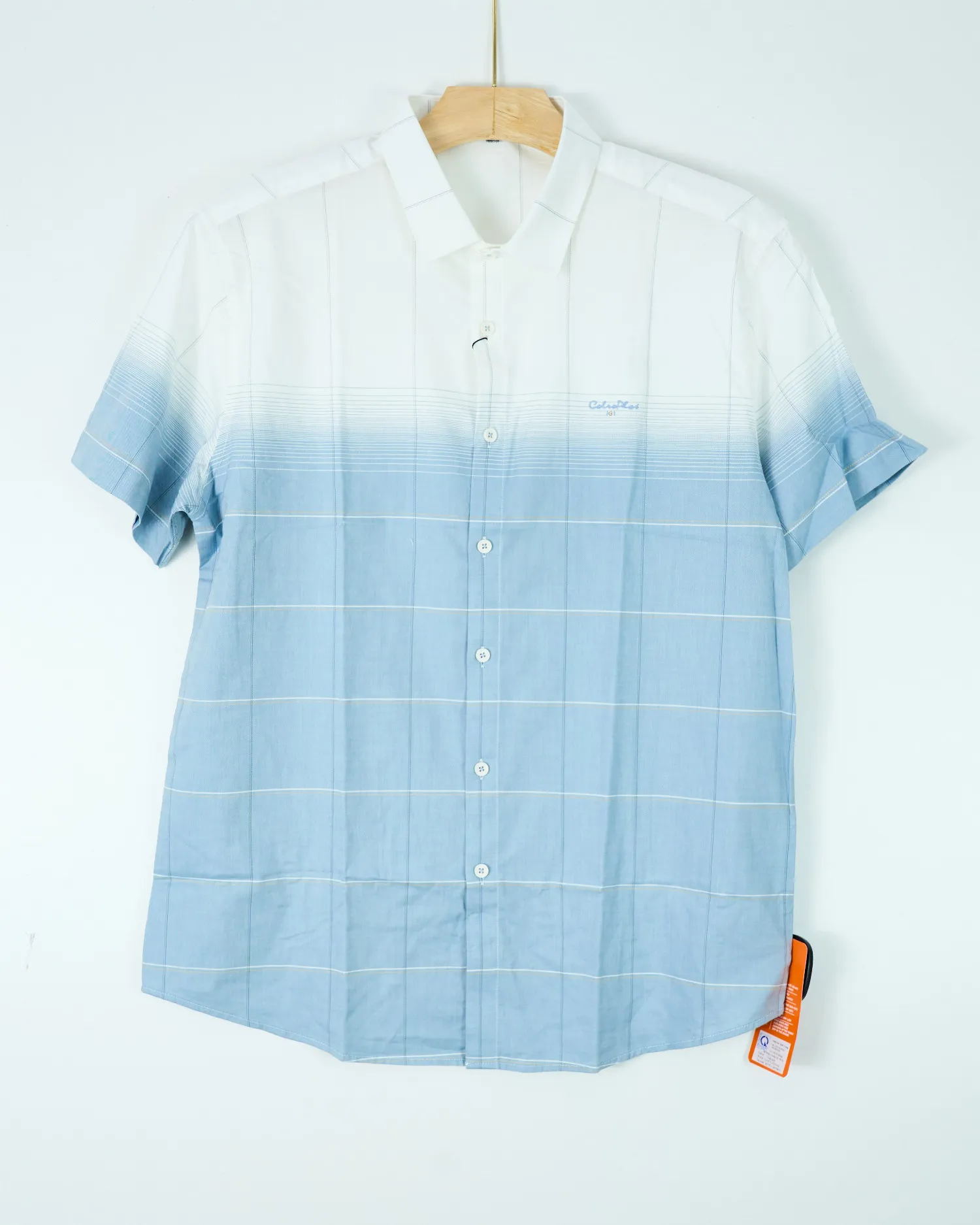 Áo sơ mi cộc 88009 xanh size XL . AL19
