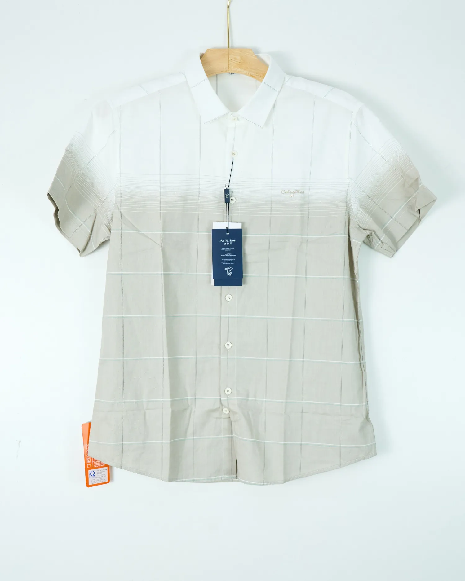 Áo sơ mi cộc 88009 be size 2XL . AL19