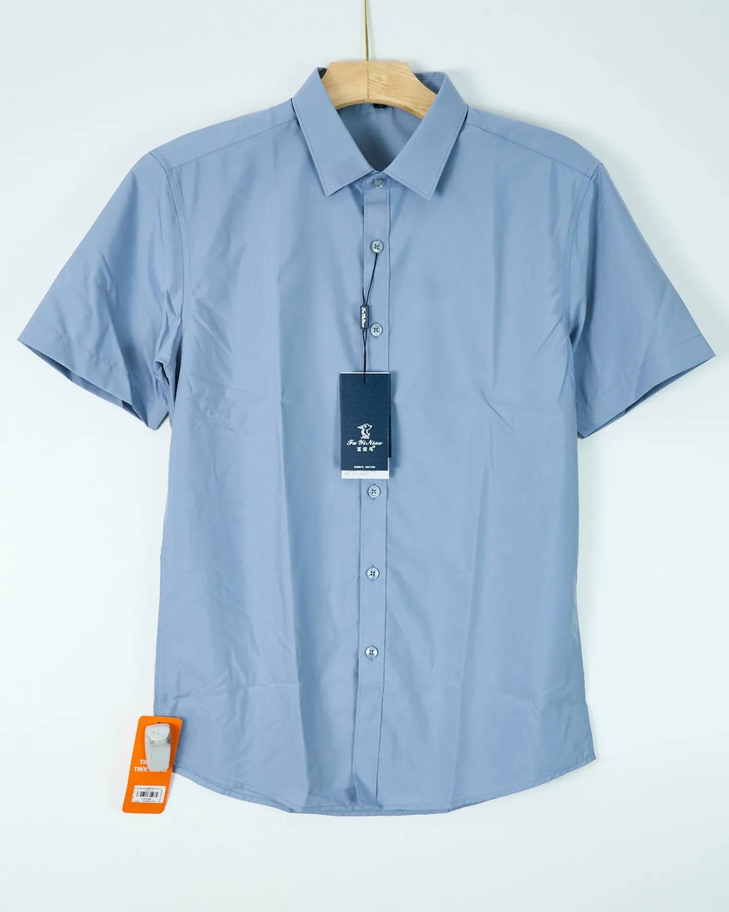 Áo sơ mi cộc 8898 ghi size L . AL19
