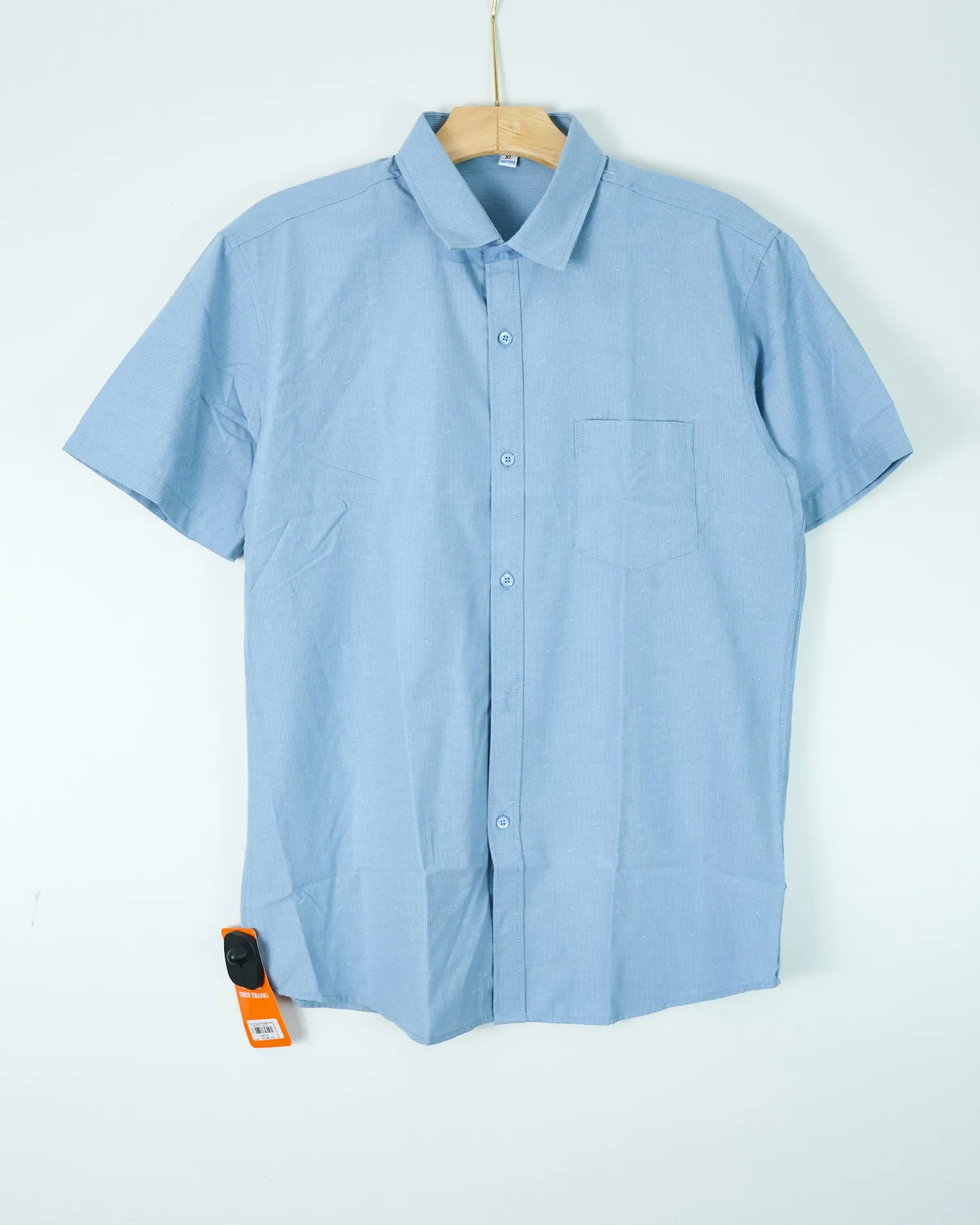 Áo sơ mi cộc 2623 xanh nhạt size 2XL . AL19