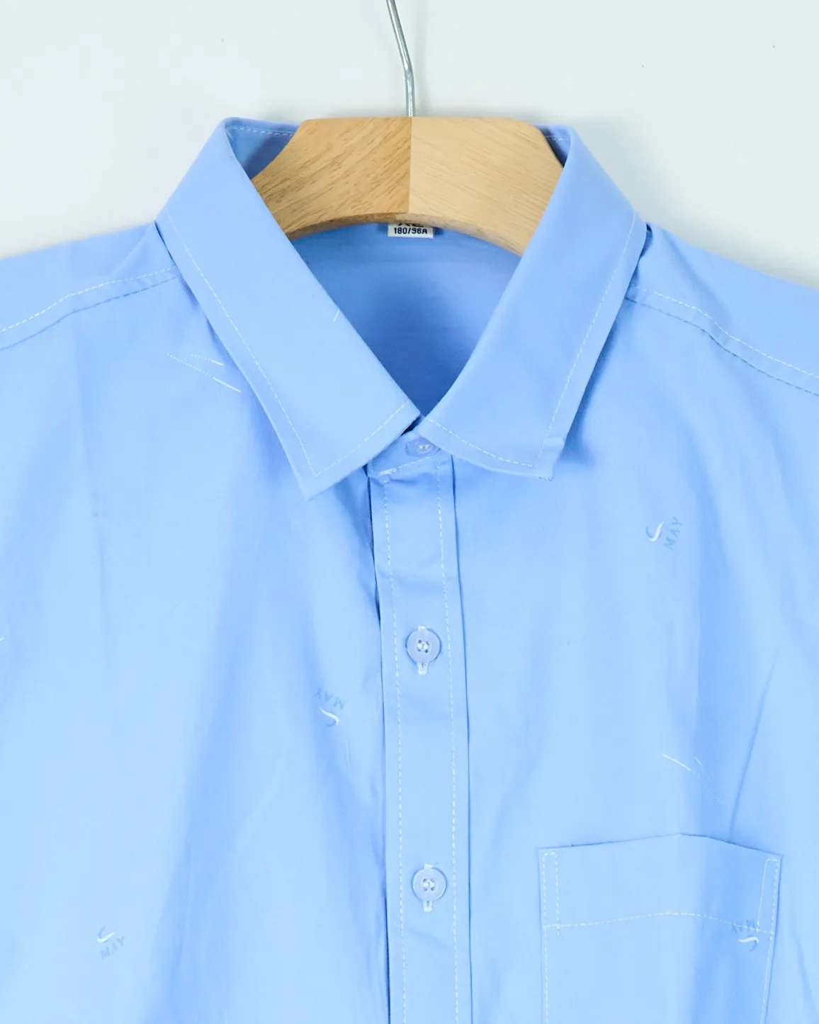 Áo sơ mi cộc 2609 xanh nhạt size XL . AL19