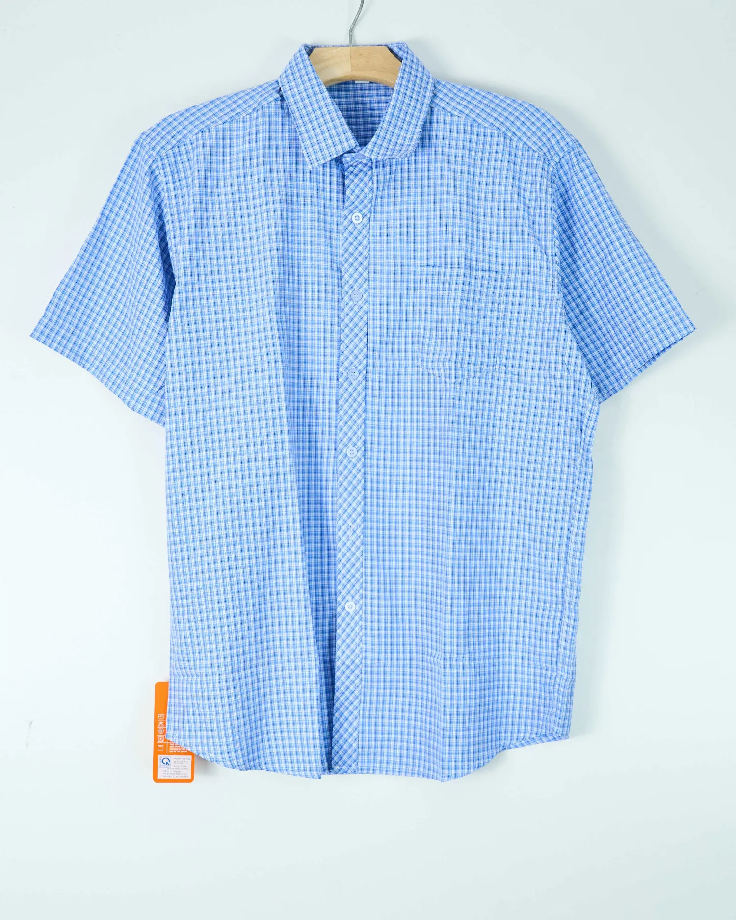 Áo sơ mi cộc 2607 xanh đậm size 2XL . AL19