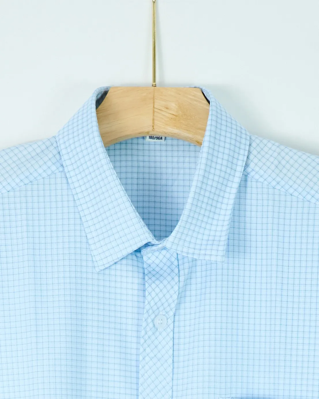 Áo sơ mi cộc 2603 xanh nhạt size XL . AL19