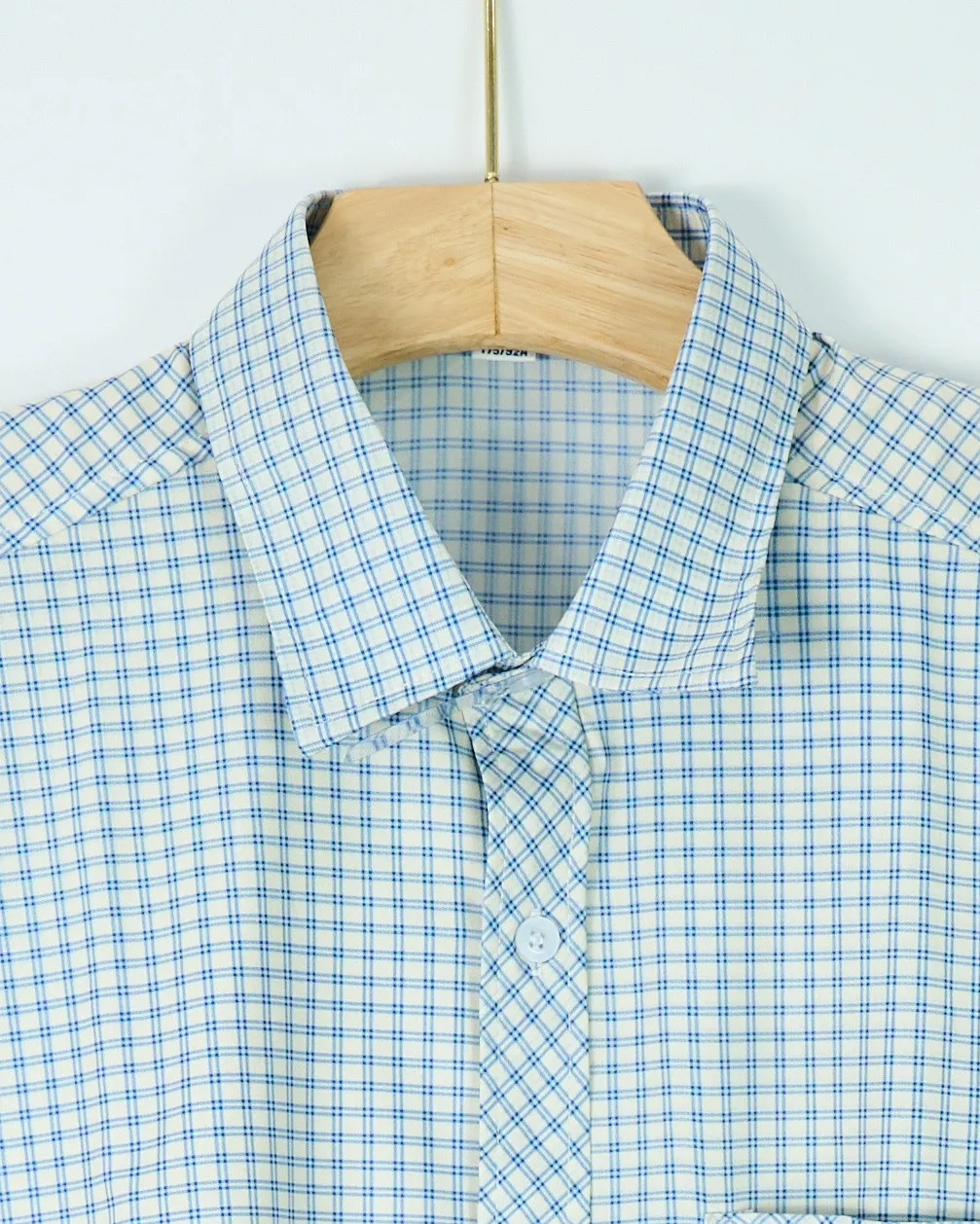 Áo sơ mi cộc 2605 xanh  size L . AL19