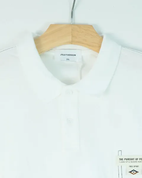 Áo phông cổ bẻ nam 99906 trắng size 2XL. QC302