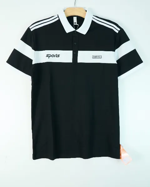 Áo phông cổ bẻ 9014 đen size 2XL. CV