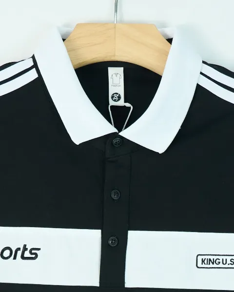 Áo phông cổ bẻ 9014 đen size 2XL. CV