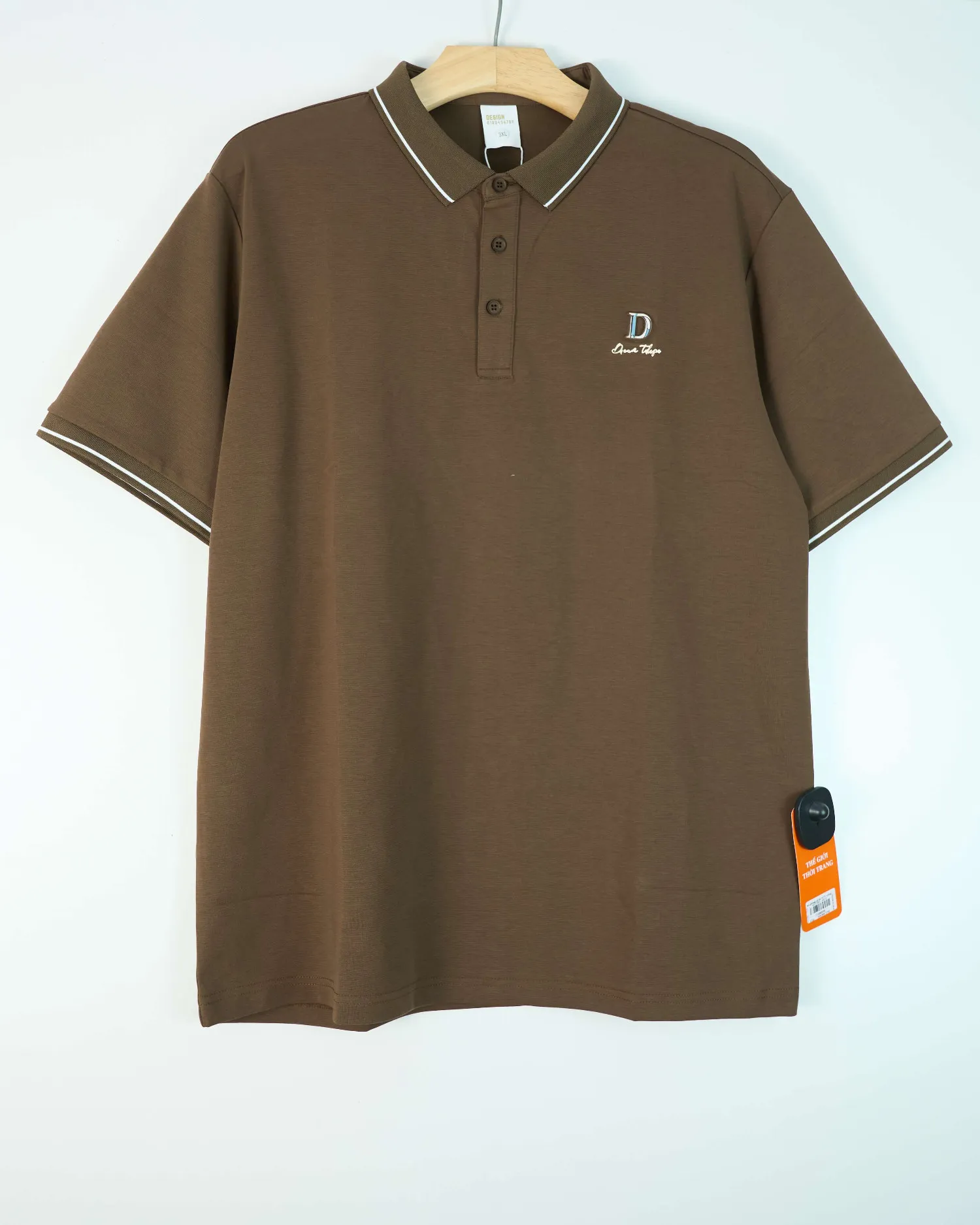 Áo phông cổ bẻ 9171 trắng  size 3XL . AL11