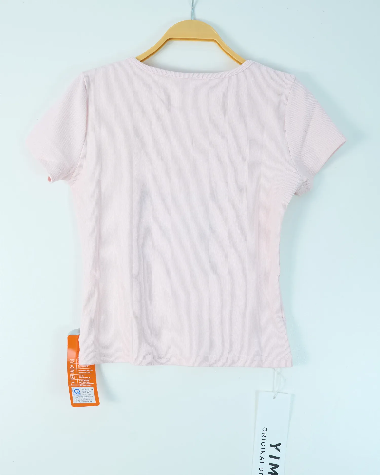 Áo phông nữ cổ tròn croptop tăm 8852 hồng H25.2026.1