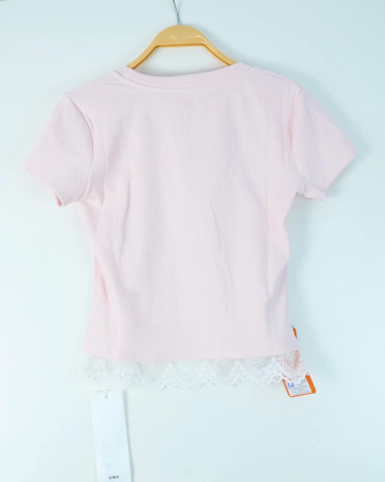 Áo phông nữ cổ tròn croptop tăm 8836 ghi H25.2026.1