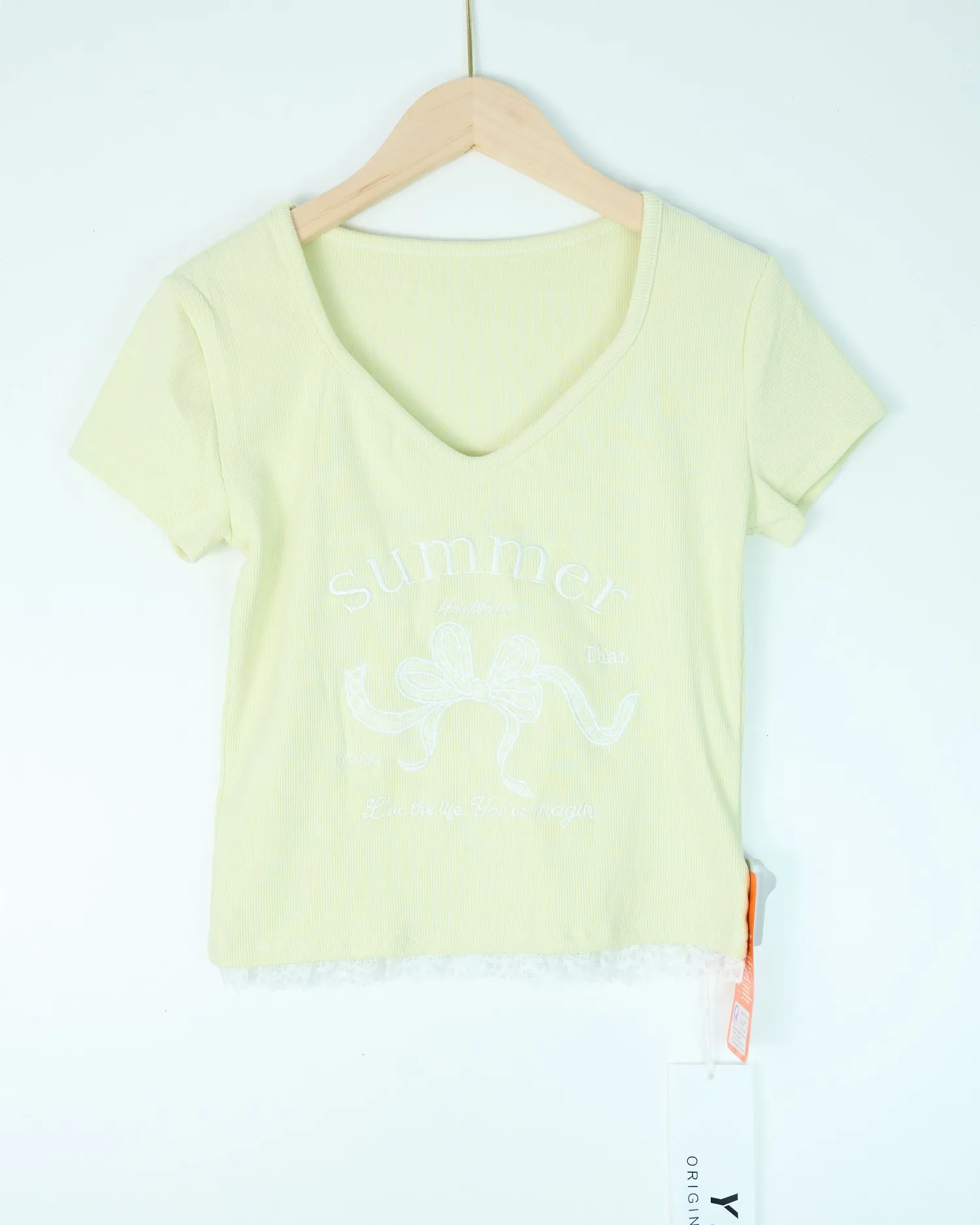 Áo phông nữ cổ tròn croptop tăm 3321 hồng H25.2026.1