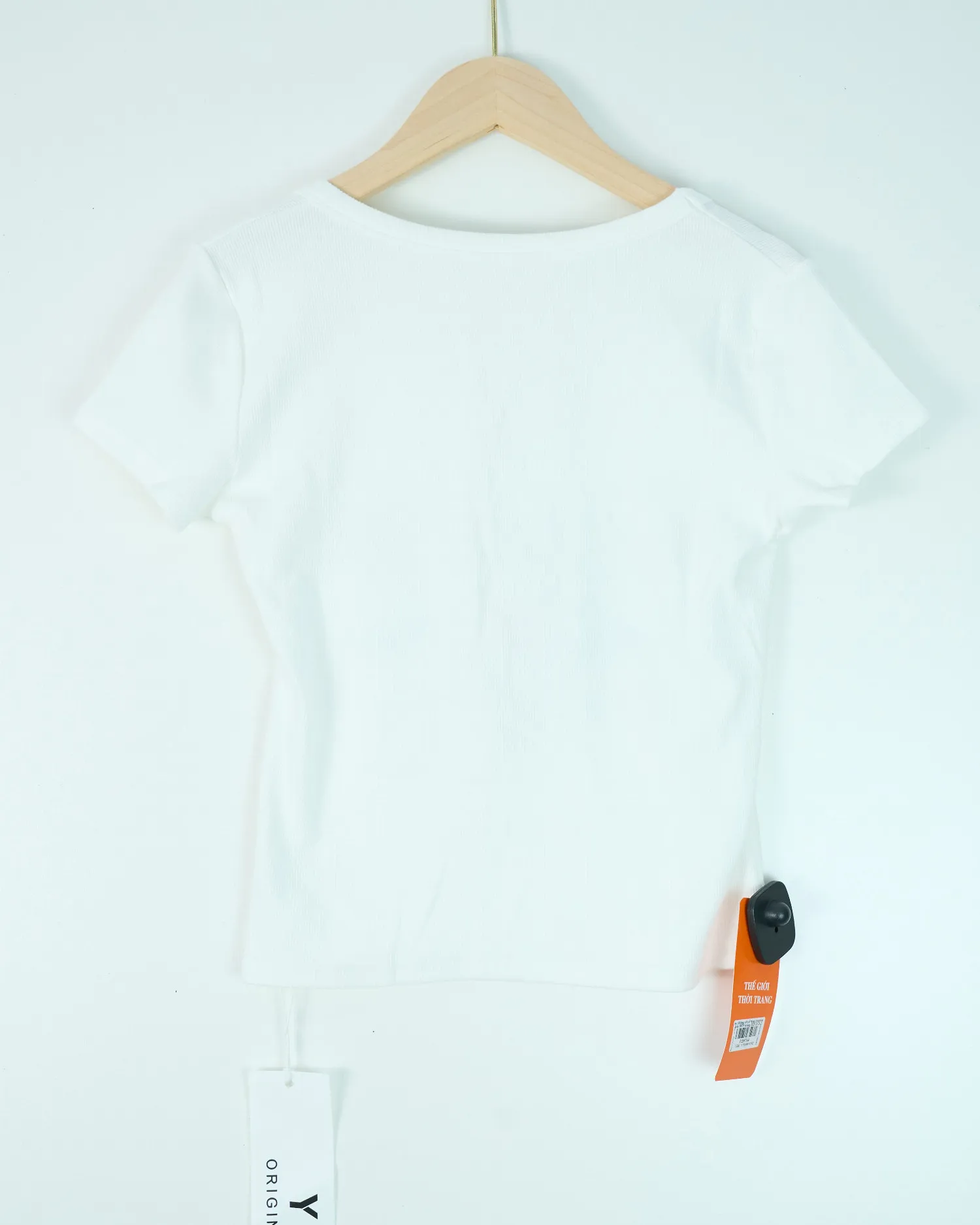 Áo phông nữ cổ tròn croptop tăm 8819 xanh H25.2026.1