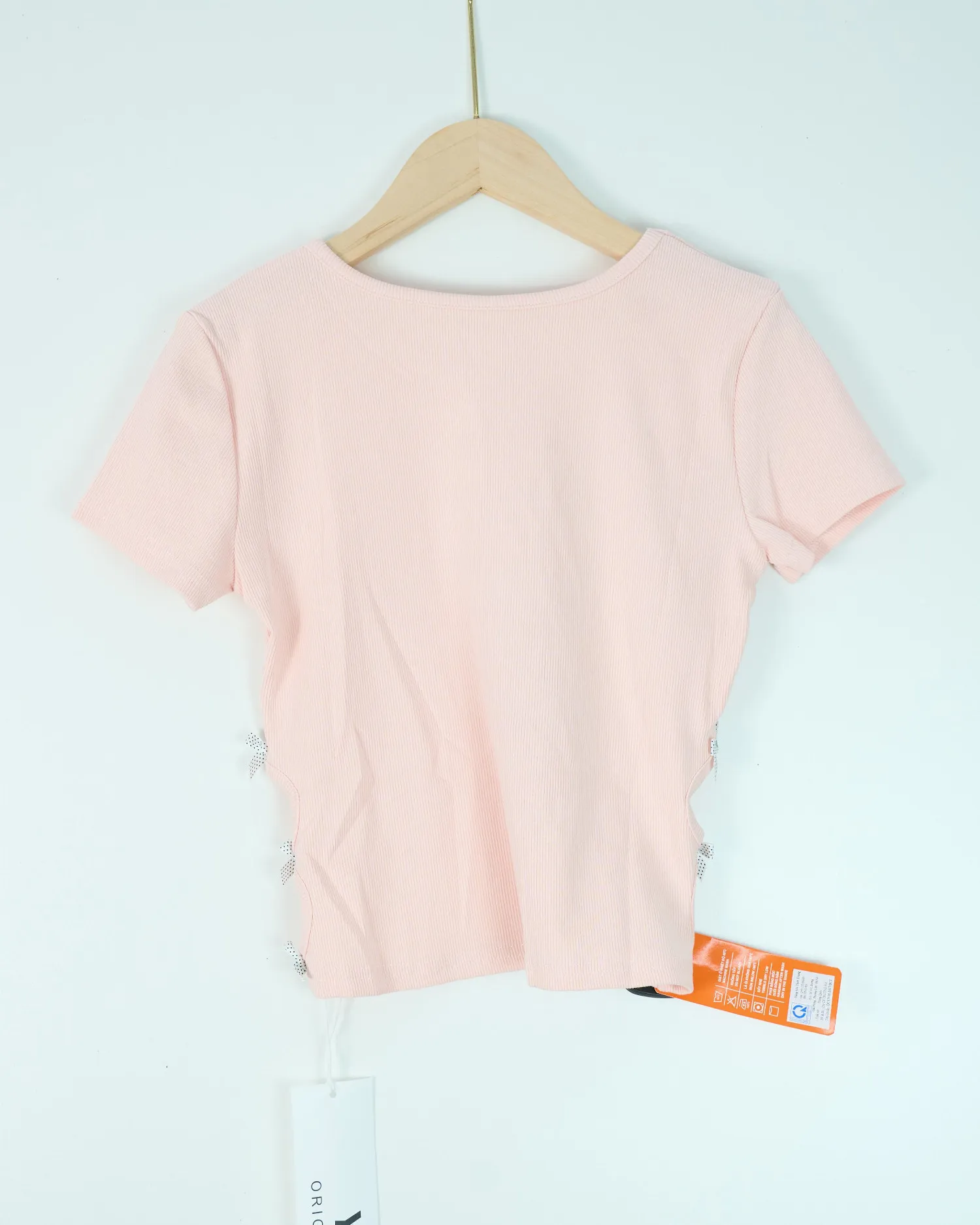 Áo phông nữ cổ tròn croptop tăm 8813 hồng H25.2026.1