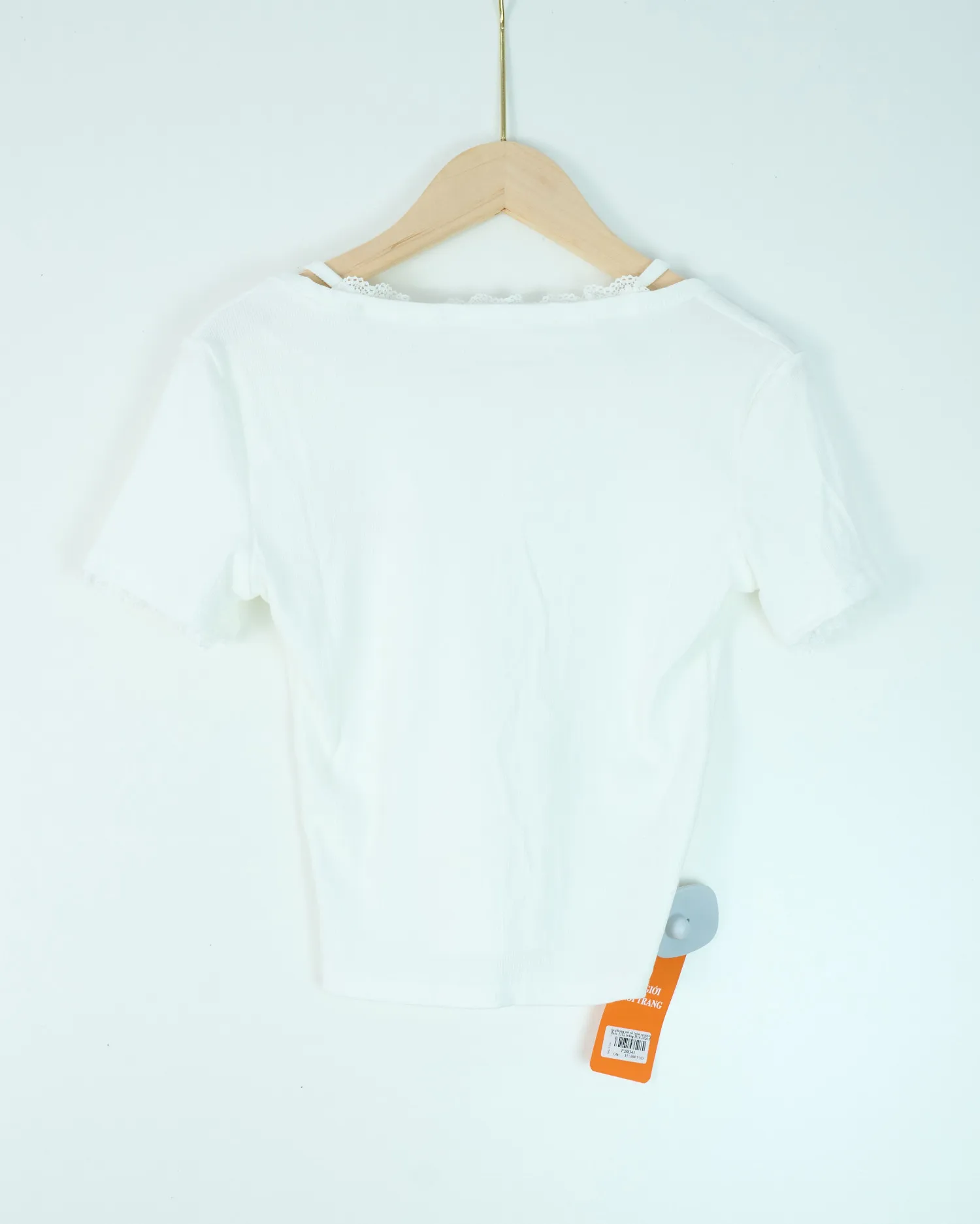Áo phông nữ cổ tròn croptop tăm 3312 xanh H14.2026.1