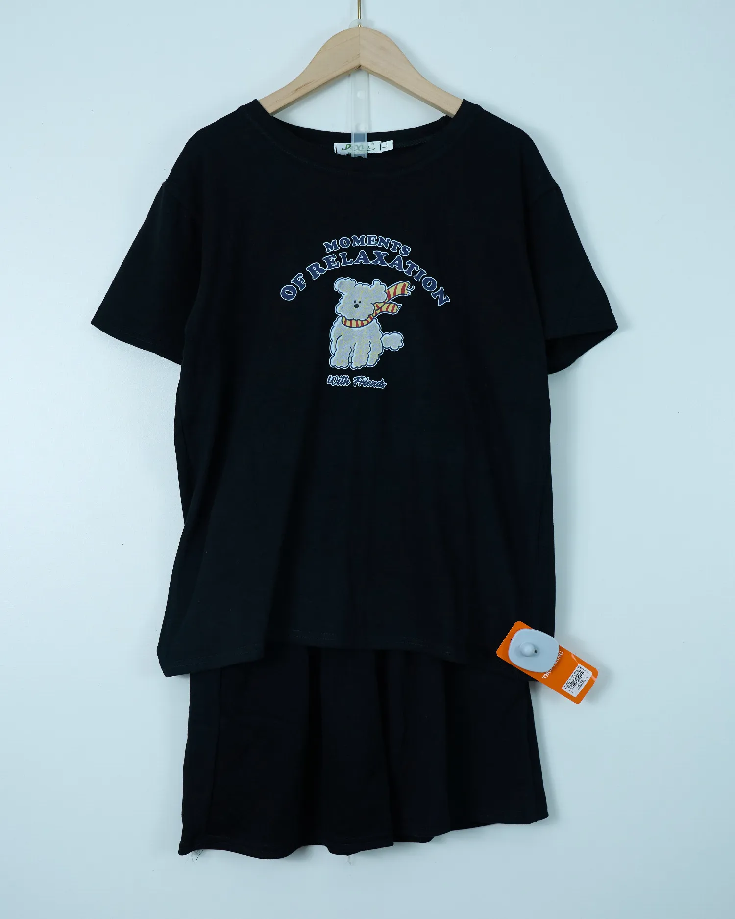 Bộ quần áo nữ cotton cộc rộng 141611 Trắng L   QC23