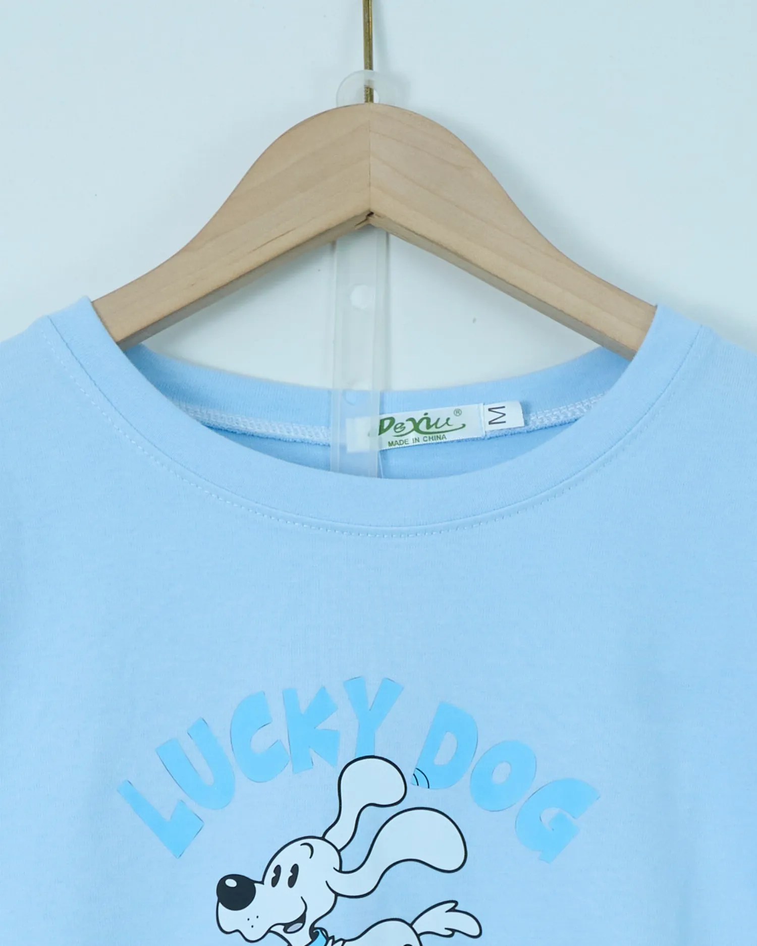 Bộ quần áo nữ cotton cộc rộng 141617 Xanh M   QC23