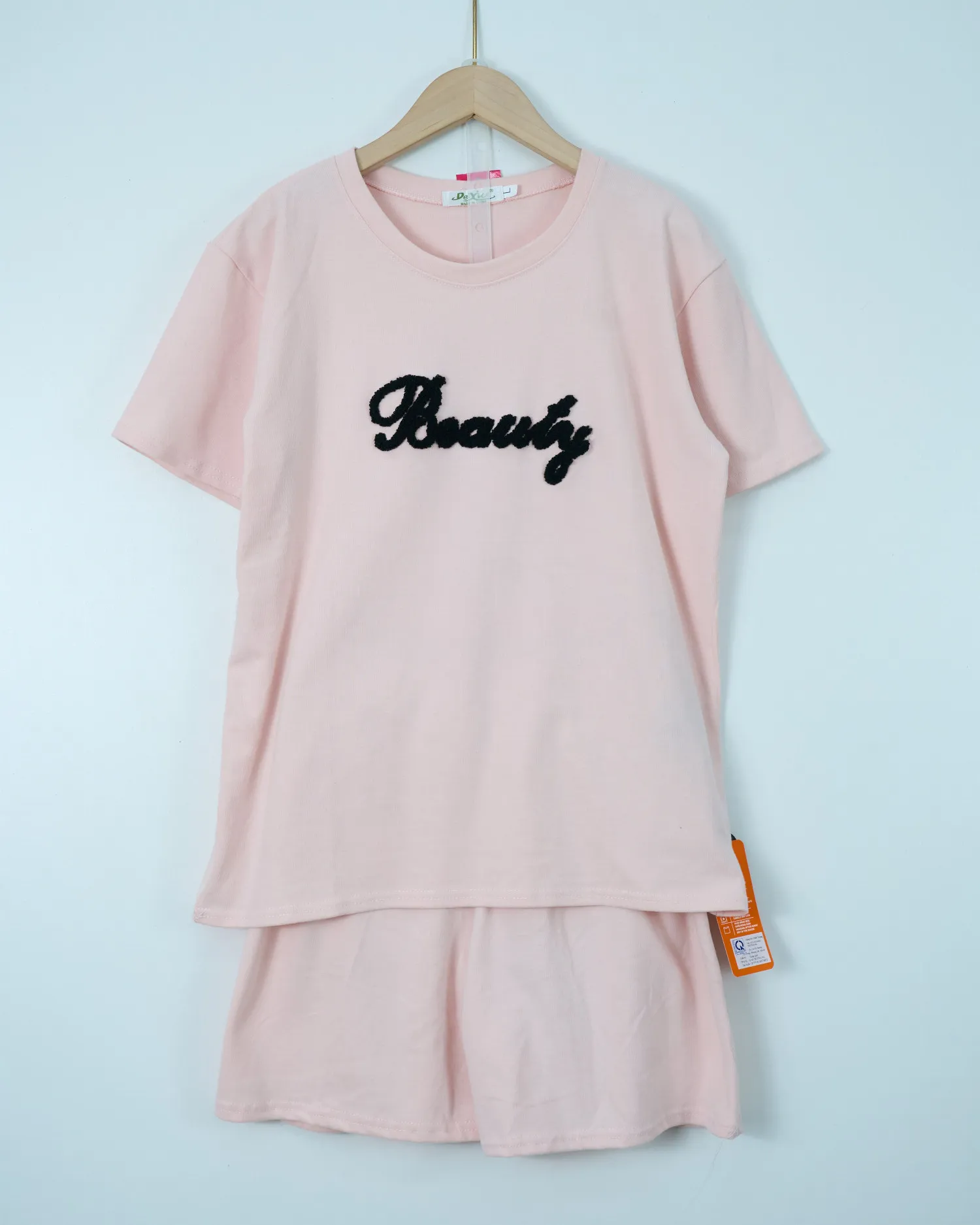 Bộ quần áo nữ cotton cộc nhỏ 17191 Xanh L   QC23