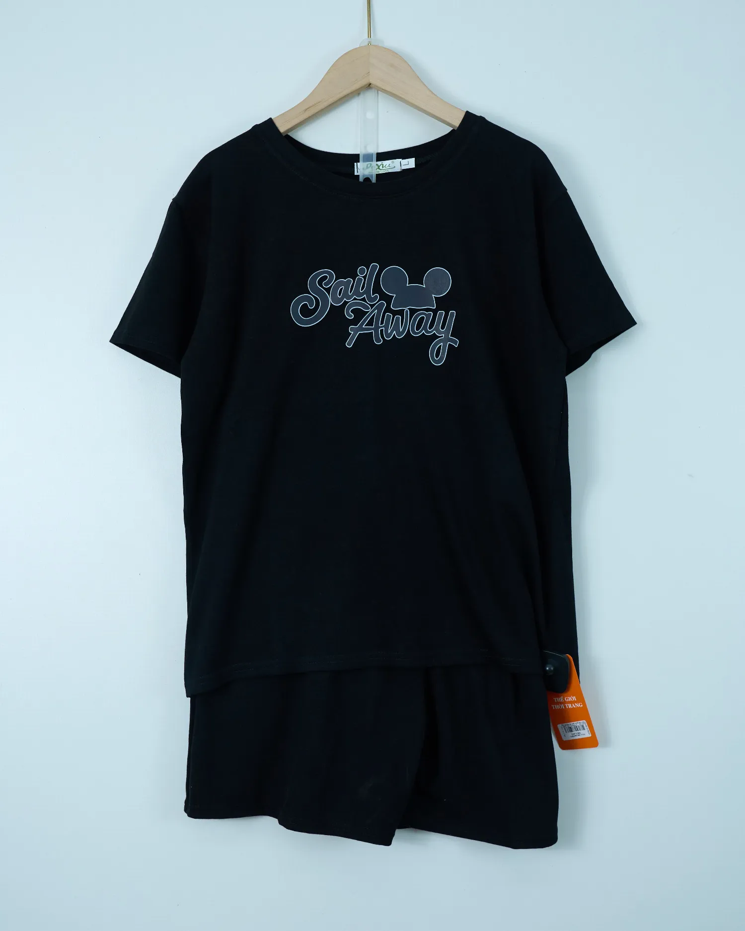 Bộ quần áo nữ cotton cộc nhỏ 15174 Xanh L   QC23