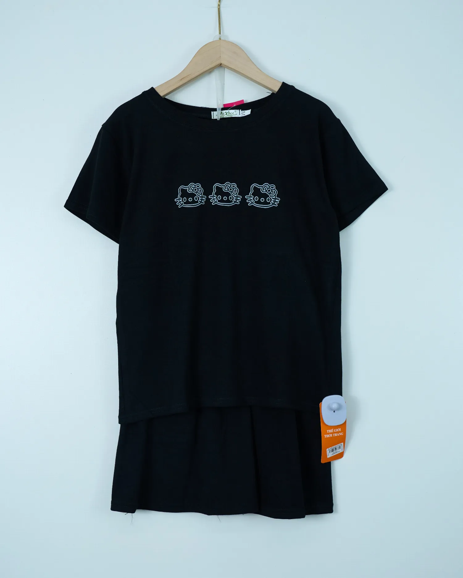 Bộ quần áo nữ cotton cộc nhỏ 14164 Kem L   QC23