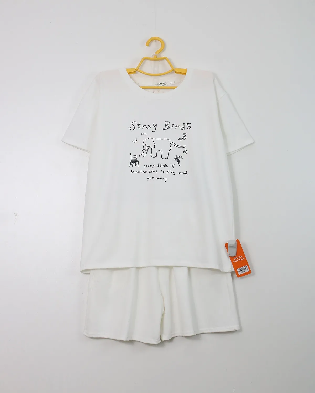 Bộ quần áo nữ cotton cộc rộng 15173 Xanh L   QC23
