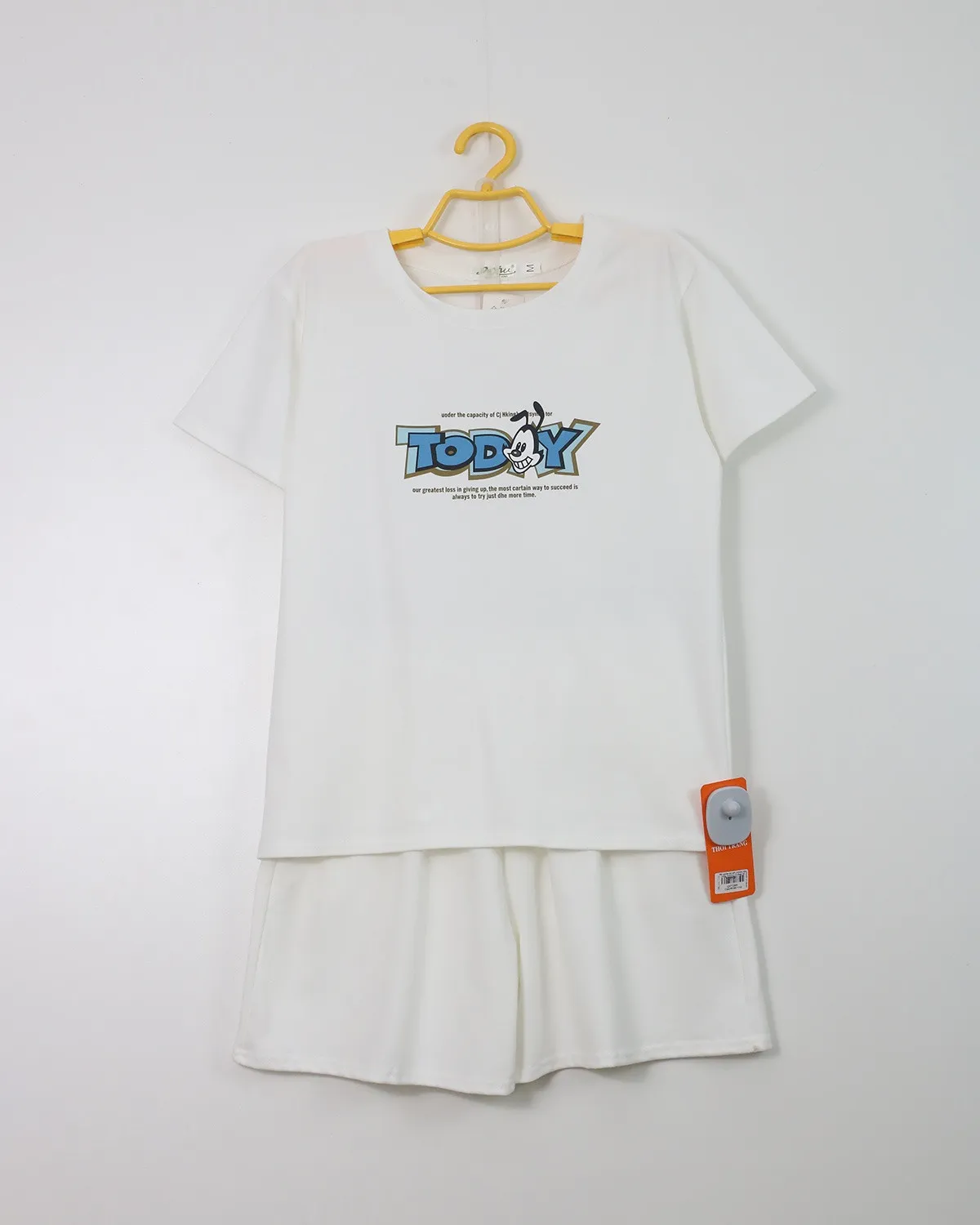 Bộ quần áo nữ cotton cộc rộng 141613 Hồng L   QC23