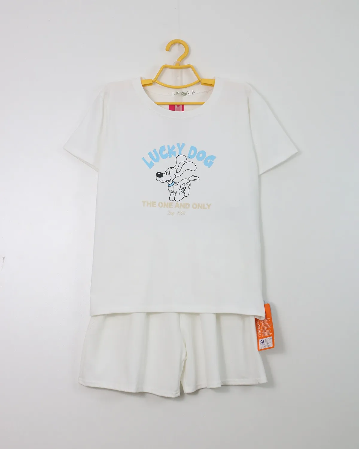 Bộ quần áo nữ cotton cộc rộng 141617 Xanh M   QC23
