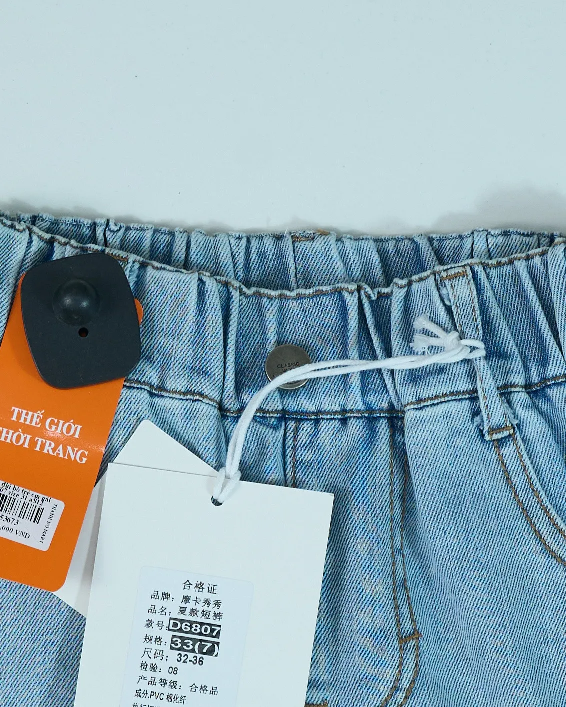 Quần đùi bò trẻ em gái D6807 size 32 AS12