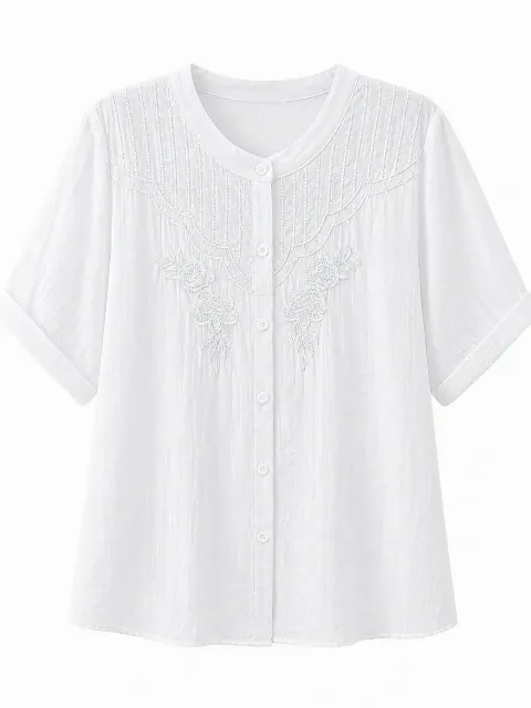 Áo sơ mi nữ BG 2207-1 trắng size F . AL30
