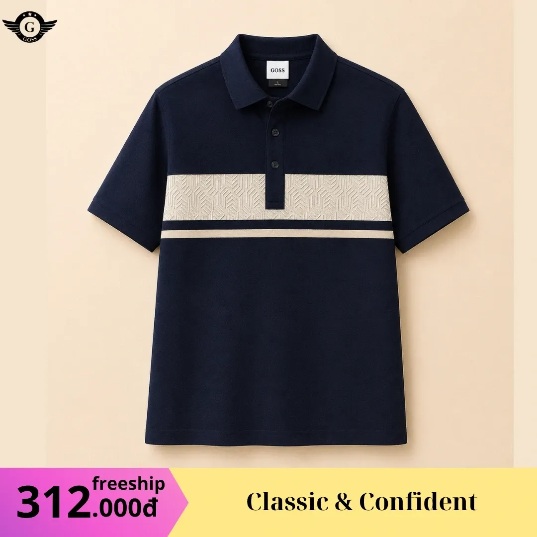 Áo phông cổ bẻ 6813 đen size L. AL01