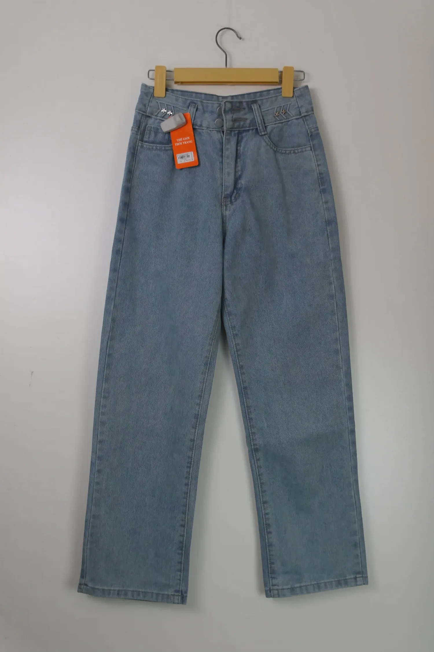 Quần Jeans nữ xuông KG 0116 Bạc XL  AS11