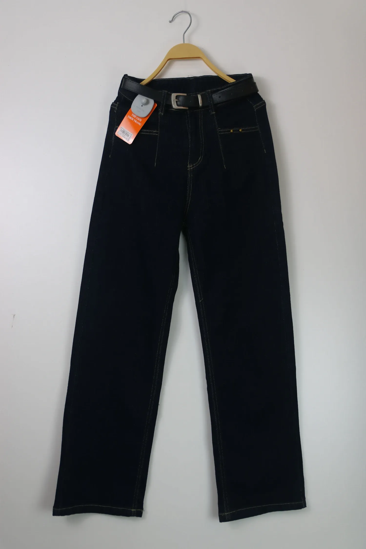 Quần bò dài nữ xuông 8723 Than S  QC3