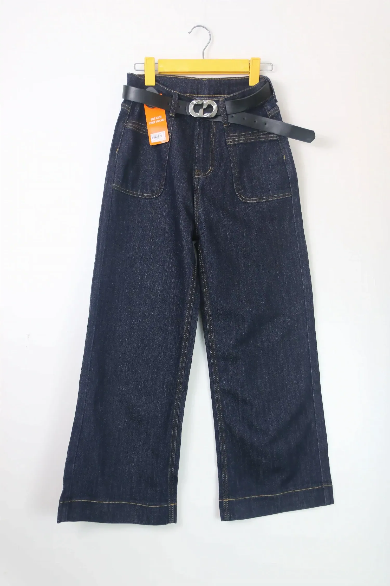 Quần bò dài nữ xuông 8725 Than S  QC3
