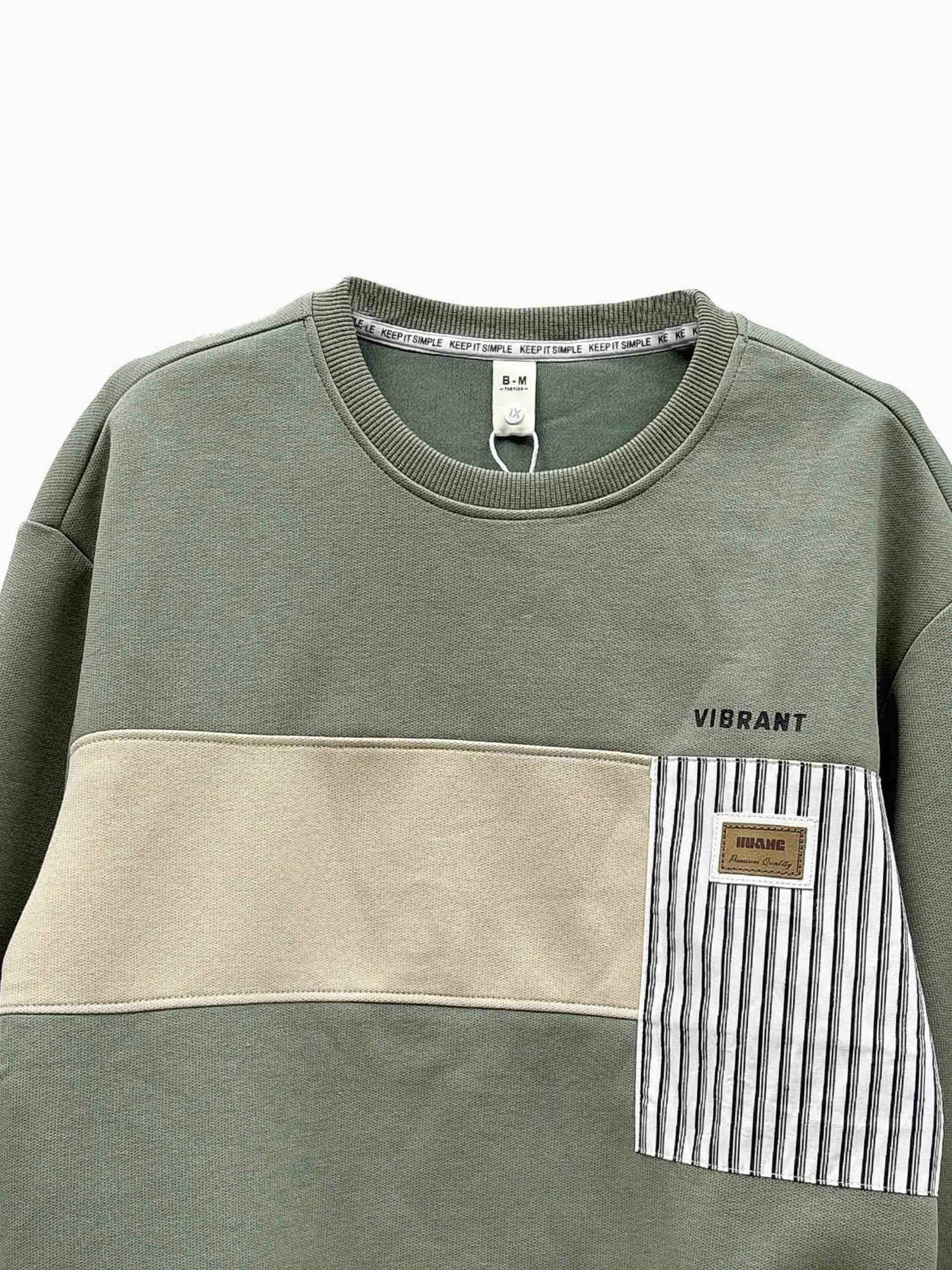 Áo nỉ nam tròn 71010 xanh size XL. QC05