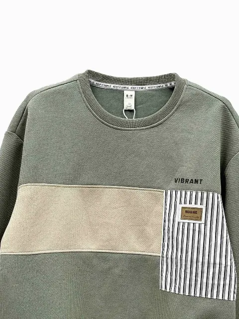 Áo nỉ nam tròn 71010 xanh size XL. QC05