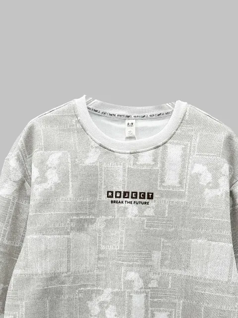 Áo nỉ nam tròn 9076 trắng size 3XL. QC05