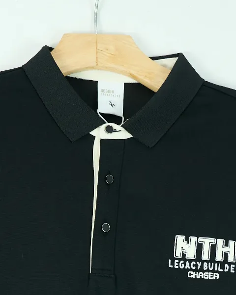 Áo phông cổ bẻ 9208 đen size 3XL . AL11