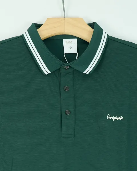 Áo phông cổ bẻ 9200 xanh size XL . AL11