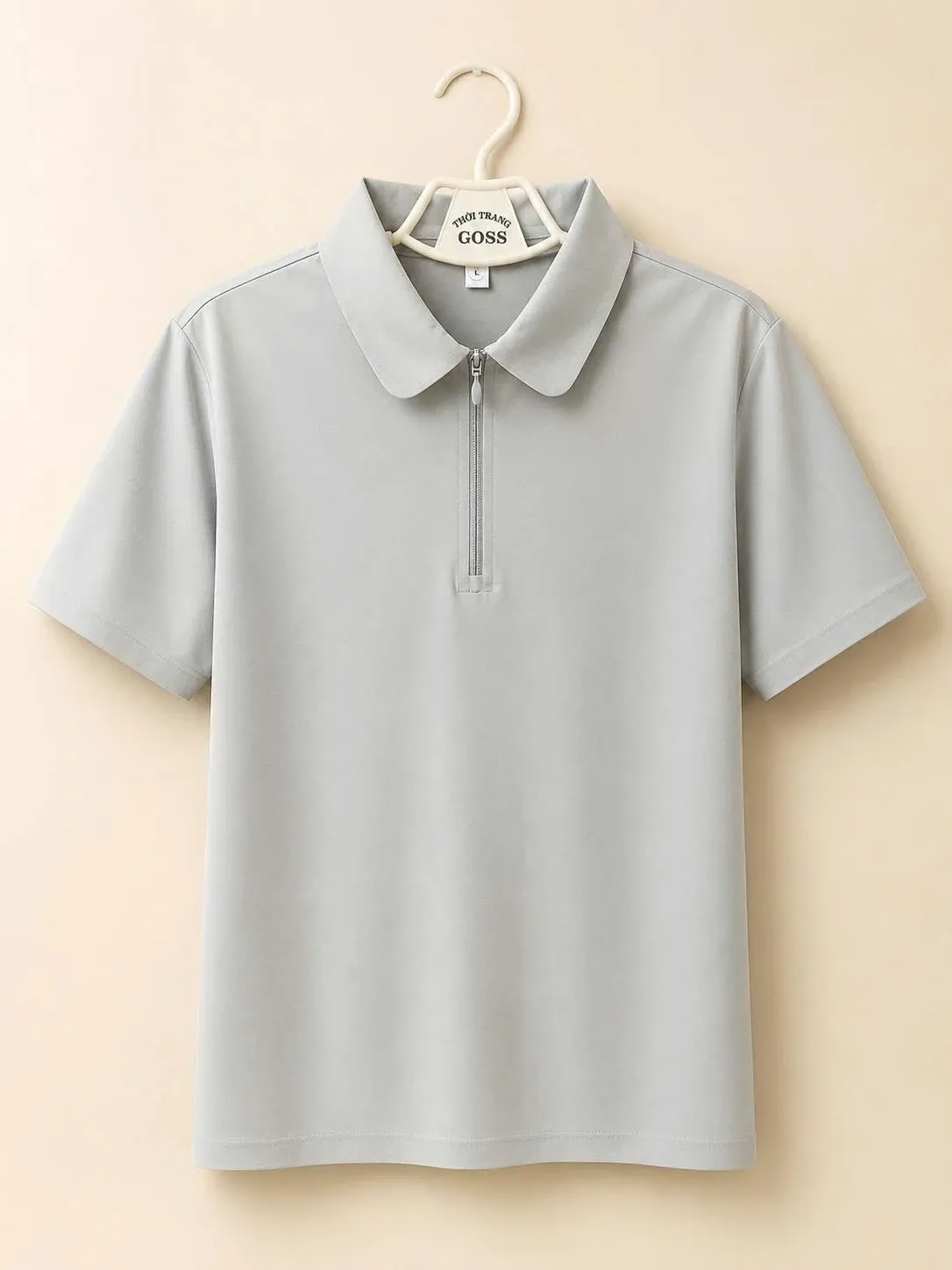 Áo phông cổ bẻ 2603 ghi size XL. AL01