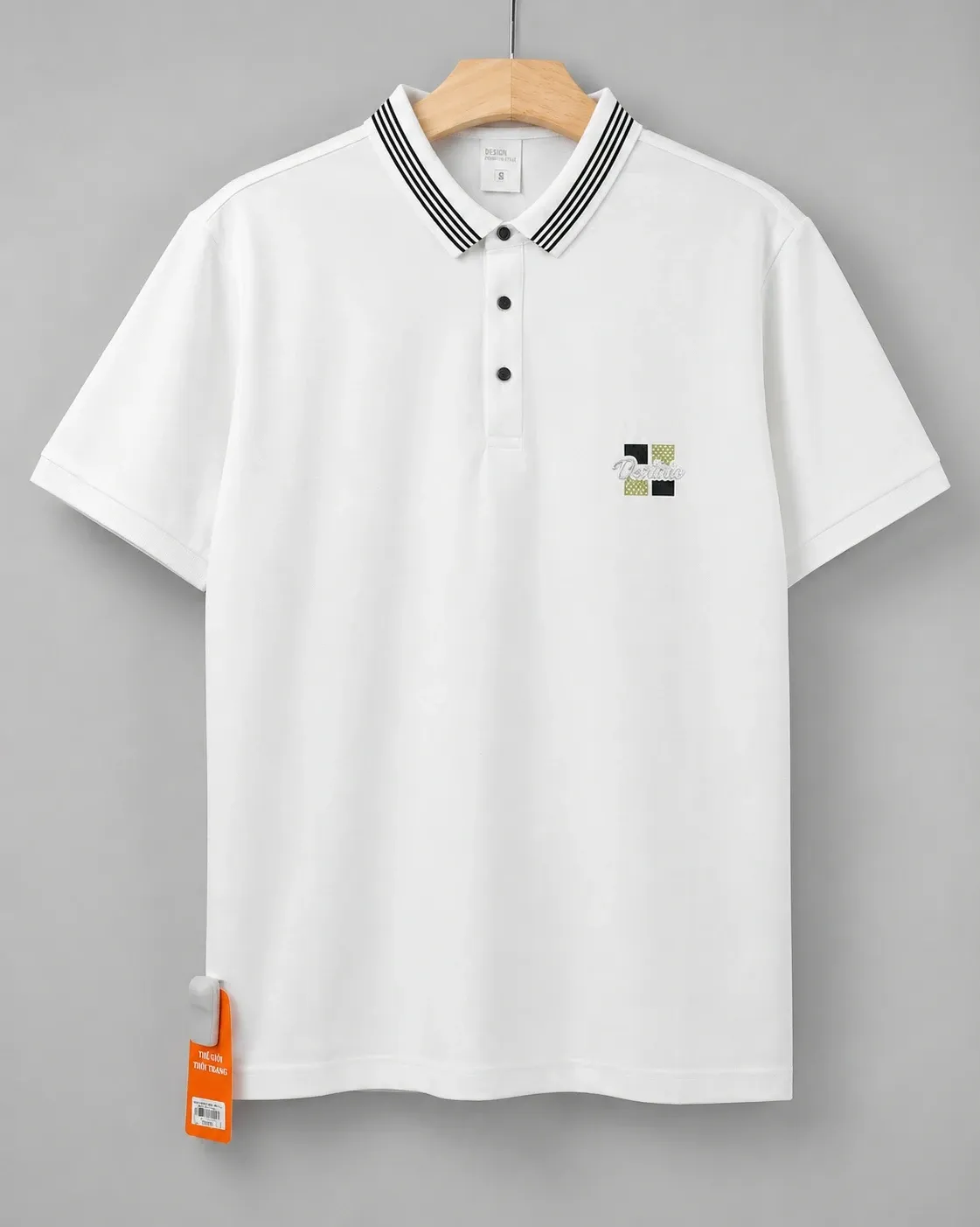 Áo phông cổ bẻ 9206 trắng size 3XL . AL11