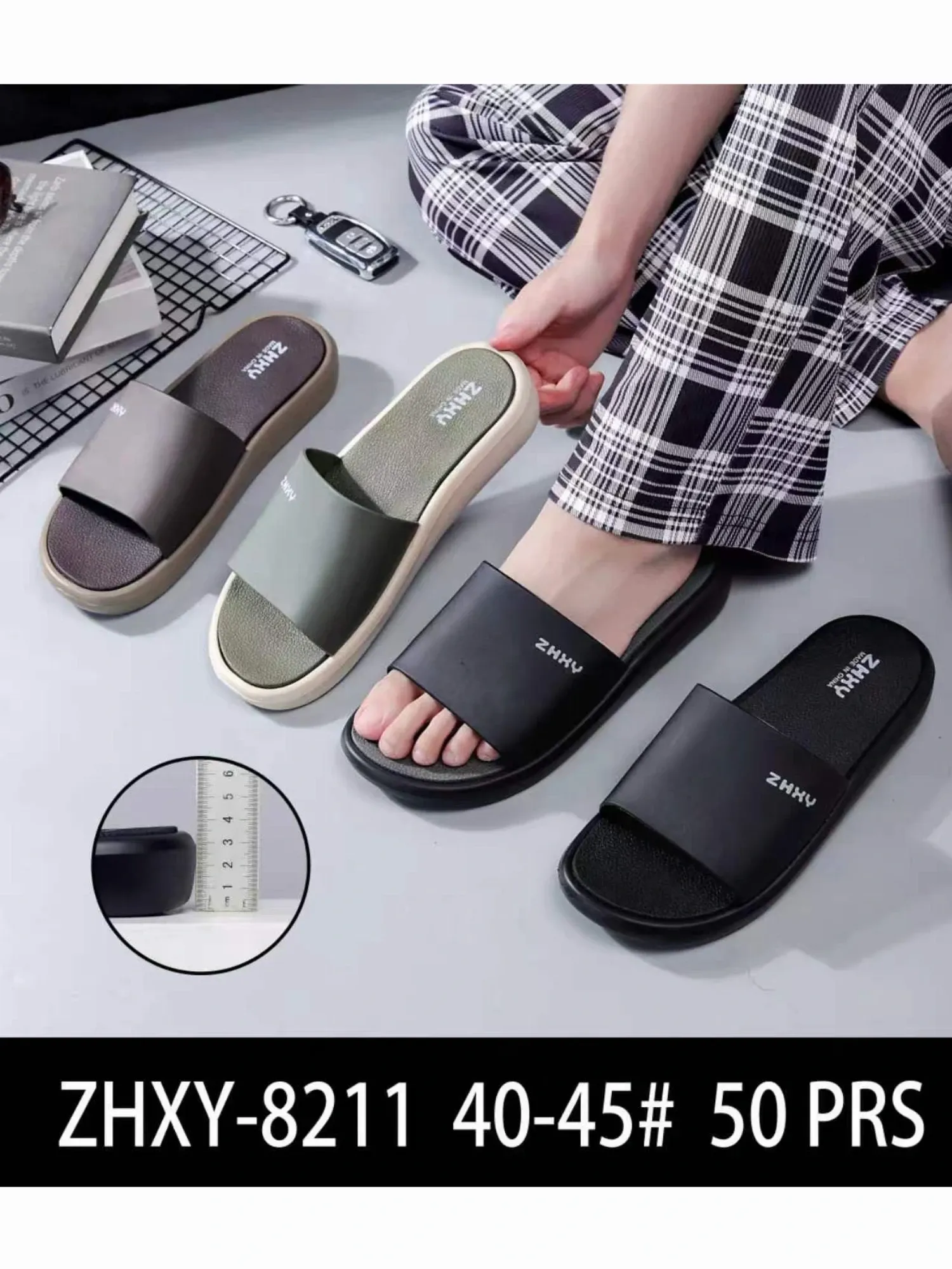 Dép lê nam 8211 đen H05 T8 size44-45