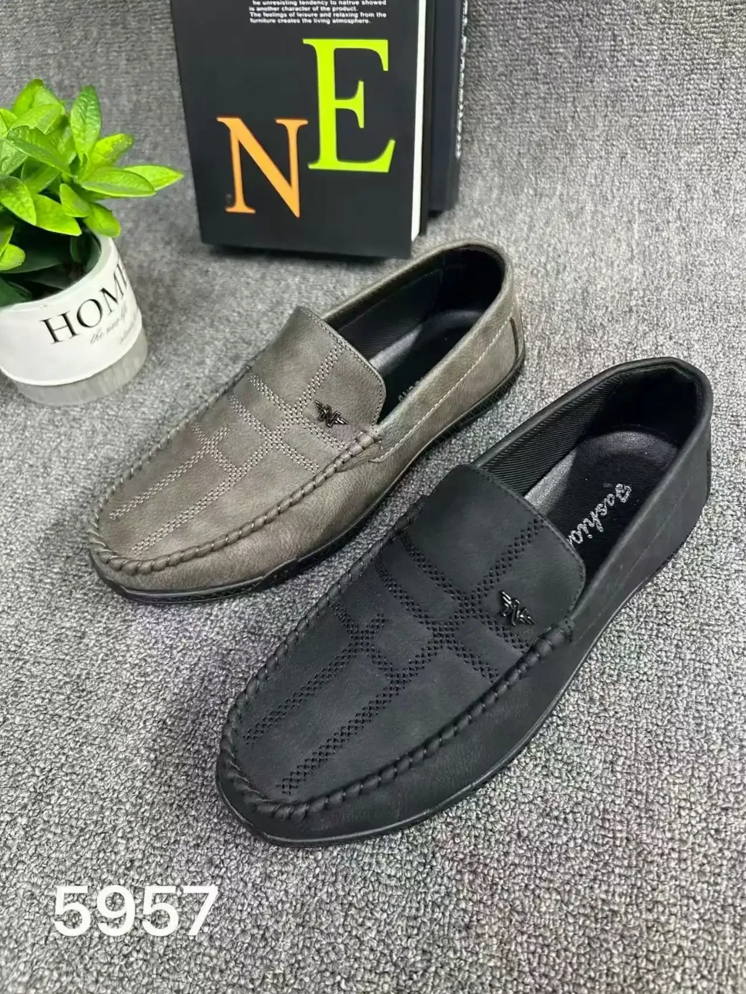 Giầy da nam 5957 mk đen H19 T8 size43