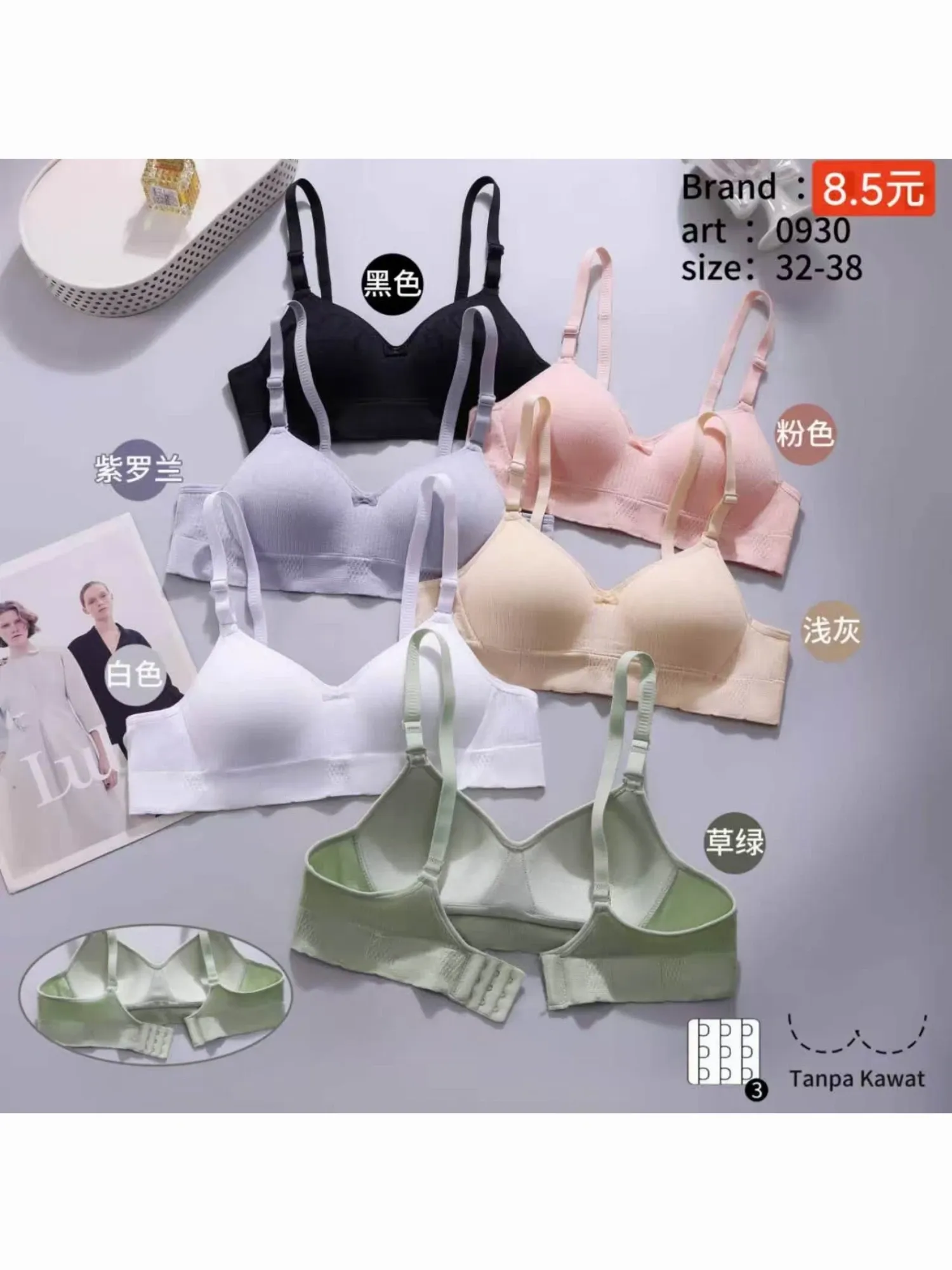 Áo lót nữ (học sinh) 0930 màu trắng size 38