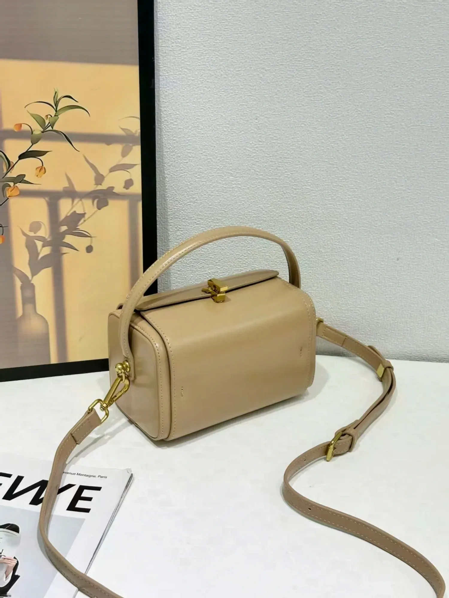 Túi xách tay da cs teen nhỏ 818776 nâu đậm 15T8 26CC