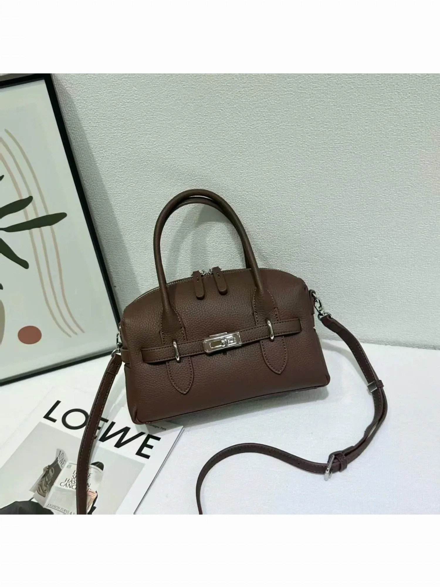 Túi xách tay da cs teen trung 818767 kem nhạt 15T8 26CC
