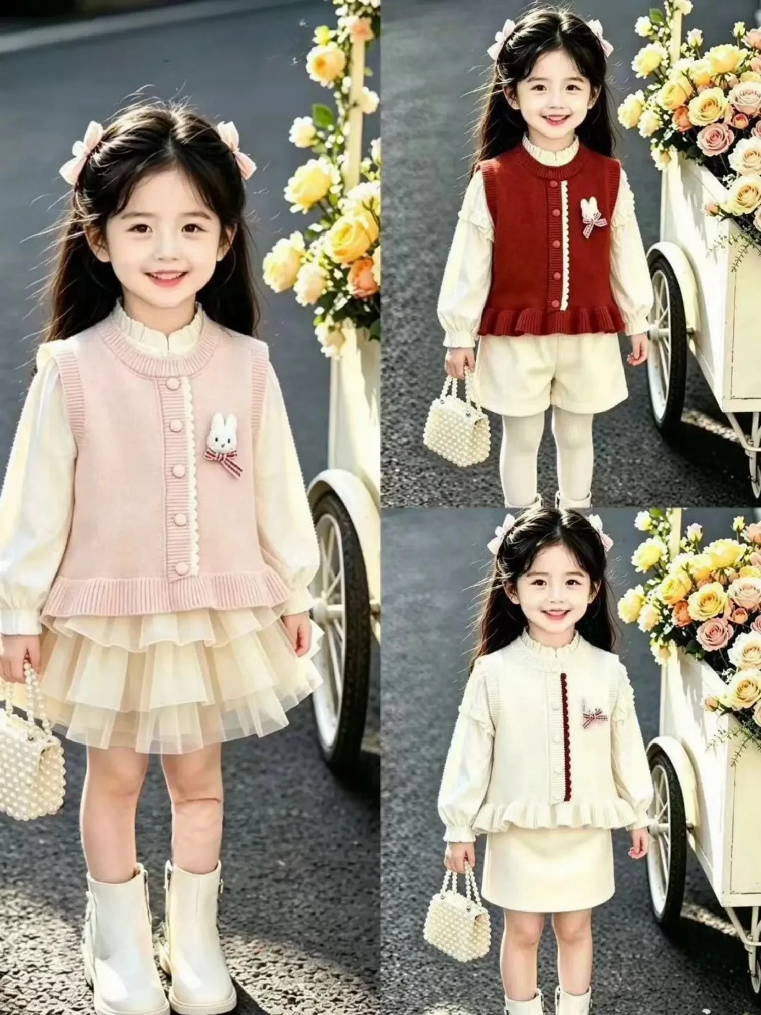 Áo gile len trẻ em 2640 size 130.D05