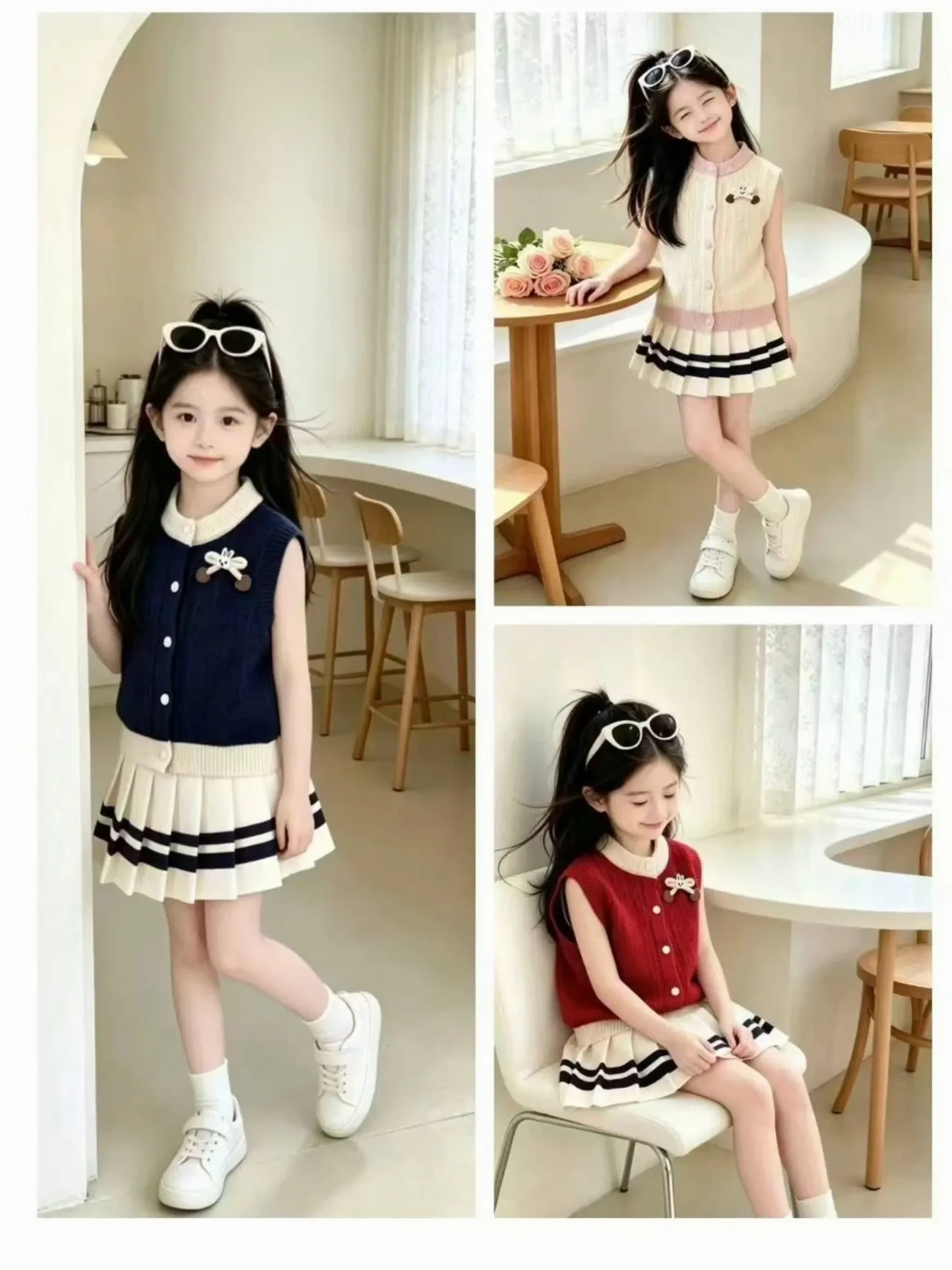 Áo gile len trẻ em 8810 size 130.D05